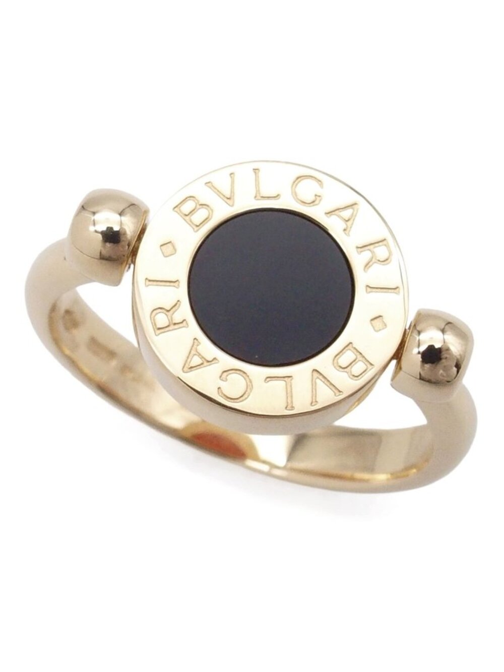 Bvlgari Flip Ring Yellow Gold Orange Black Onyx Coral 18k